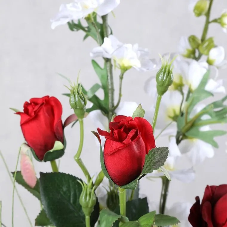 decoDoma Buchet DELPHINIUM, TRANDAFIRI, FLORI DE CÂMP 95 cm