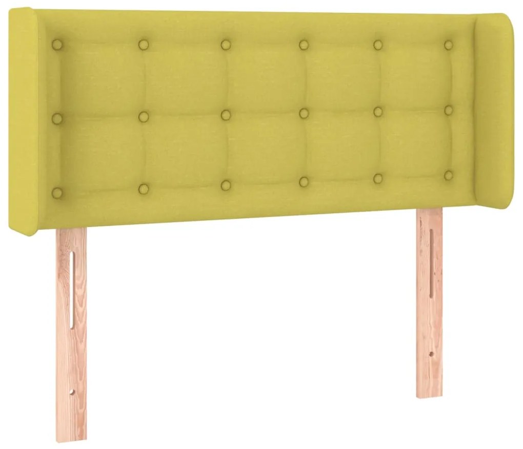 Tablie de pat cu LED, verde, 83x16x78 88 cm, textil 1, Verde, 83 x 16 x 78 88 cm