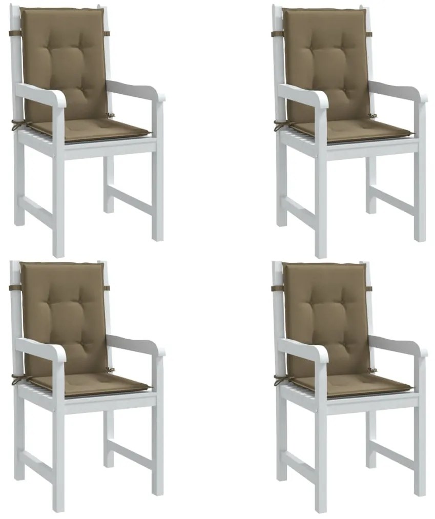 vidaXL Perne scaun cu spătar mic 4 buc. melanj taupe 100x50x4cm textil