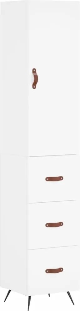 vidaXL Dulap înalt, alb, 34,5x34x180 cm, lemn prelucrat