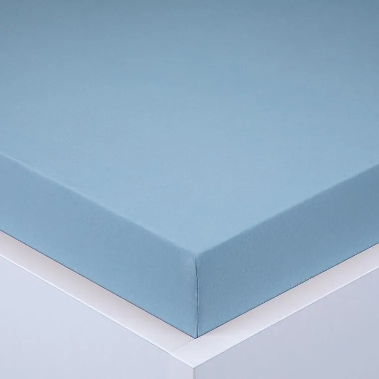 decoDoma Cearşaf cu elastic jersey EXCLUSIVE albastru ceresc 90 x 200 cm