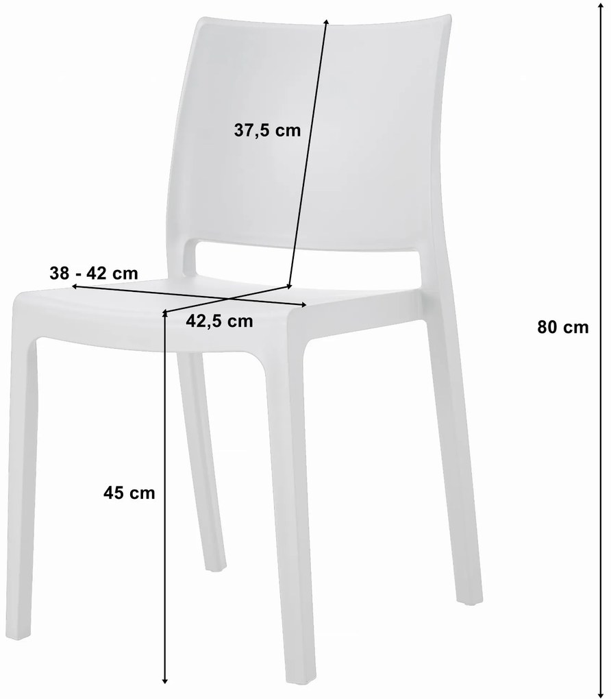 Scaun alb din plastic KLEM