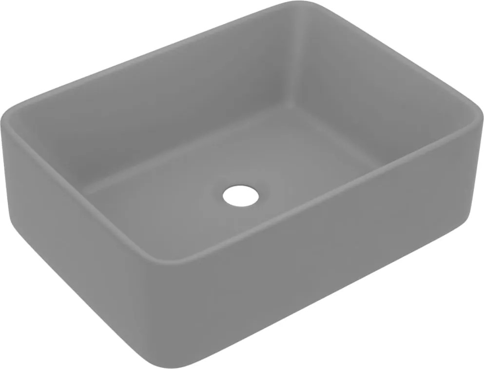 vidaXL Chiuvetă de baie lux, gri deschis mat, 41x30x12 cm, ceramică