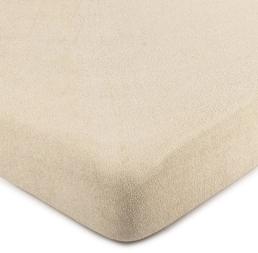 Cearșaf de pat 4Home bumbac frotir, bej, 200 x 220 cm