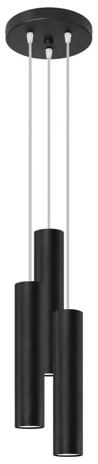 Lustră pendul neagră ø 6 cm Castro – Sollux