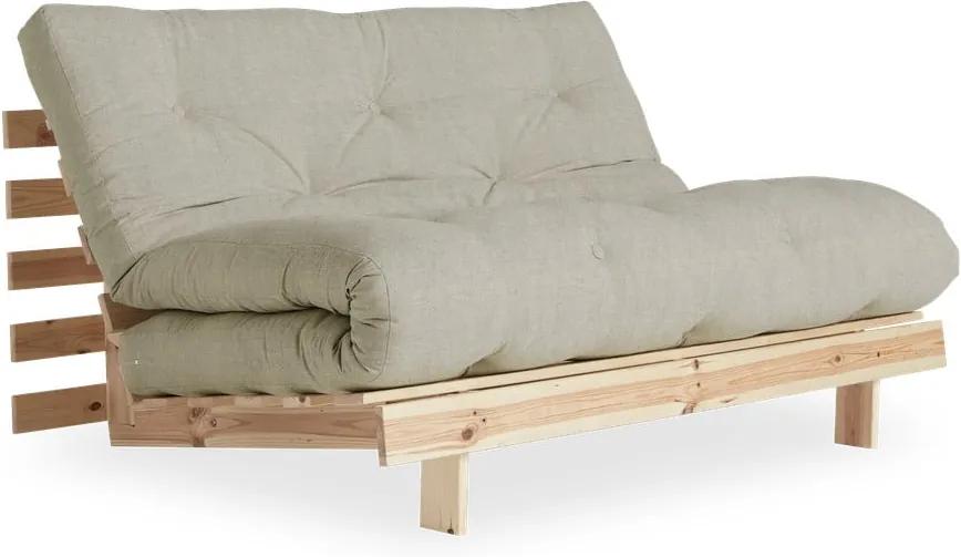 Canapea extensibilă Karup Design Roots Raw, crem - gri