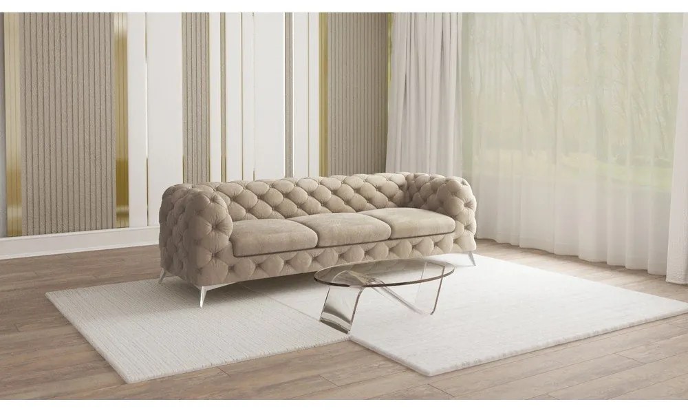 Canapea grej cu tapițerie din catifea 243 cm Chelsea – Ropez