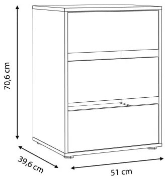 Comoda pentru Interior Dulap Soprano, Gri, 51 x 70.6 x 39.6 Cm