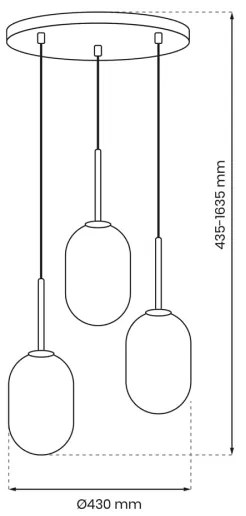 Lustră pe cablu ALIAS 3xE14/40W/230V auriu
