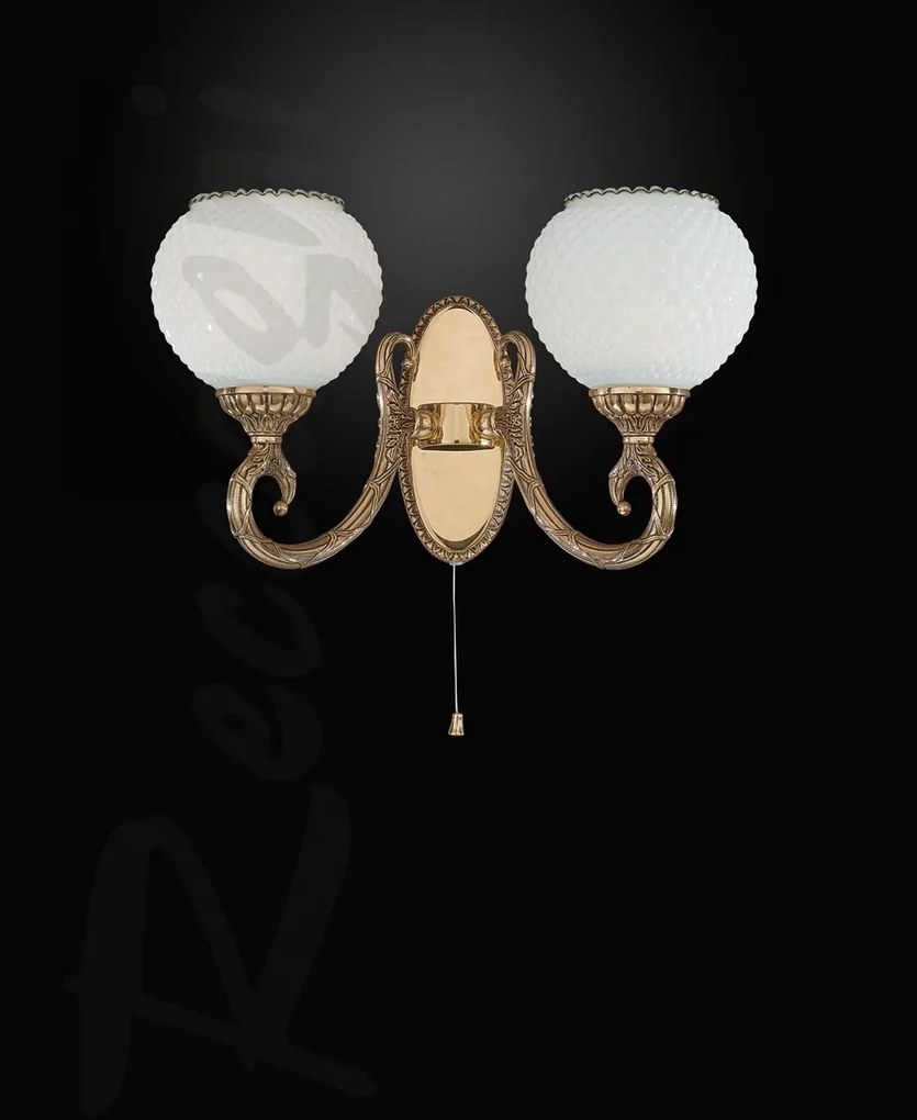 Aplica clasica din alama cu 2 brate design italian 8550
