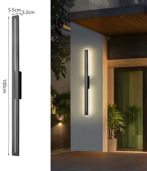 Brilagi - Aplică de perete LED pentru exterior LINEO LED/24W/230V 4000K IP65 neagră