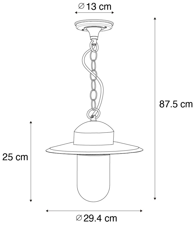 Lampă suspendată modernă pentru exterior maro ruginiu IP44 - Kansas