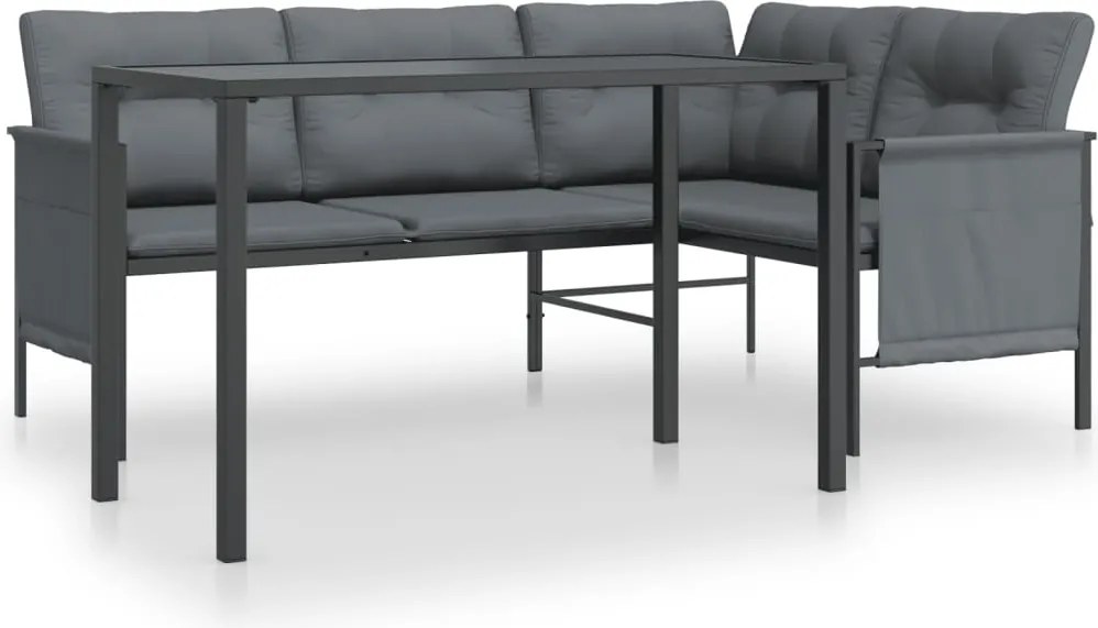vidaXL Set de mobilier dining pentru grădină, 2 piese, antracit, oțel