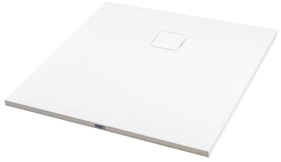 Cagliari White 80x80x2,6 cm Cădiță de duș pătrată, SMC, cu sifon inclus