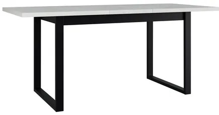 Masă sufragerie extensibilă Elarna 80 x 140 180 III (Alb + Negru) (pentru 4-8 persoane). 1105371
