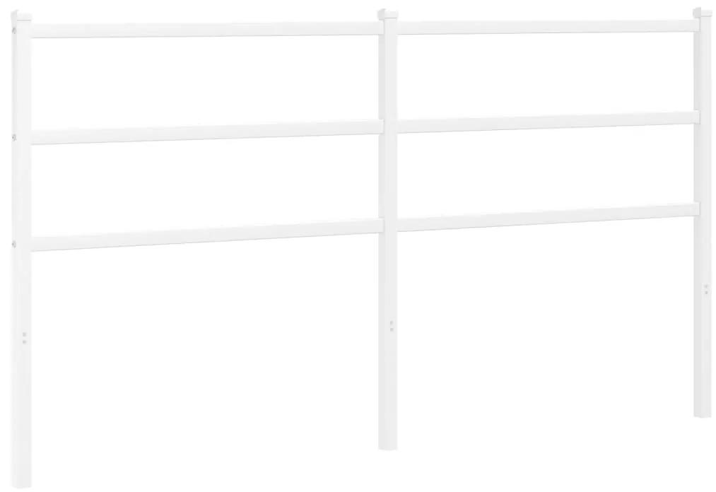 355449 vidaXL Tăblie de pat metalică, alb, 160 cm