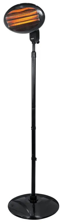 Resigilat: Lampa cu quartz pentru terasa/gradina Beper P203PAN002, 2000W, 3 trepte, Cap reglabil, Protectie la rasturnare, IP34, Negru