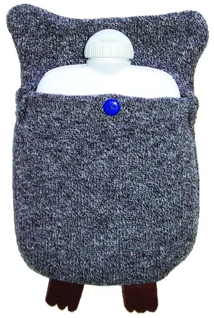 Sticla cu apa calda Hugo Frosch Eco Comfort - bufniță, 0,8 l, gri