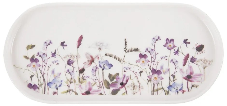 Farfurie albă-mov pentru servire din porțelan Louka – Orion