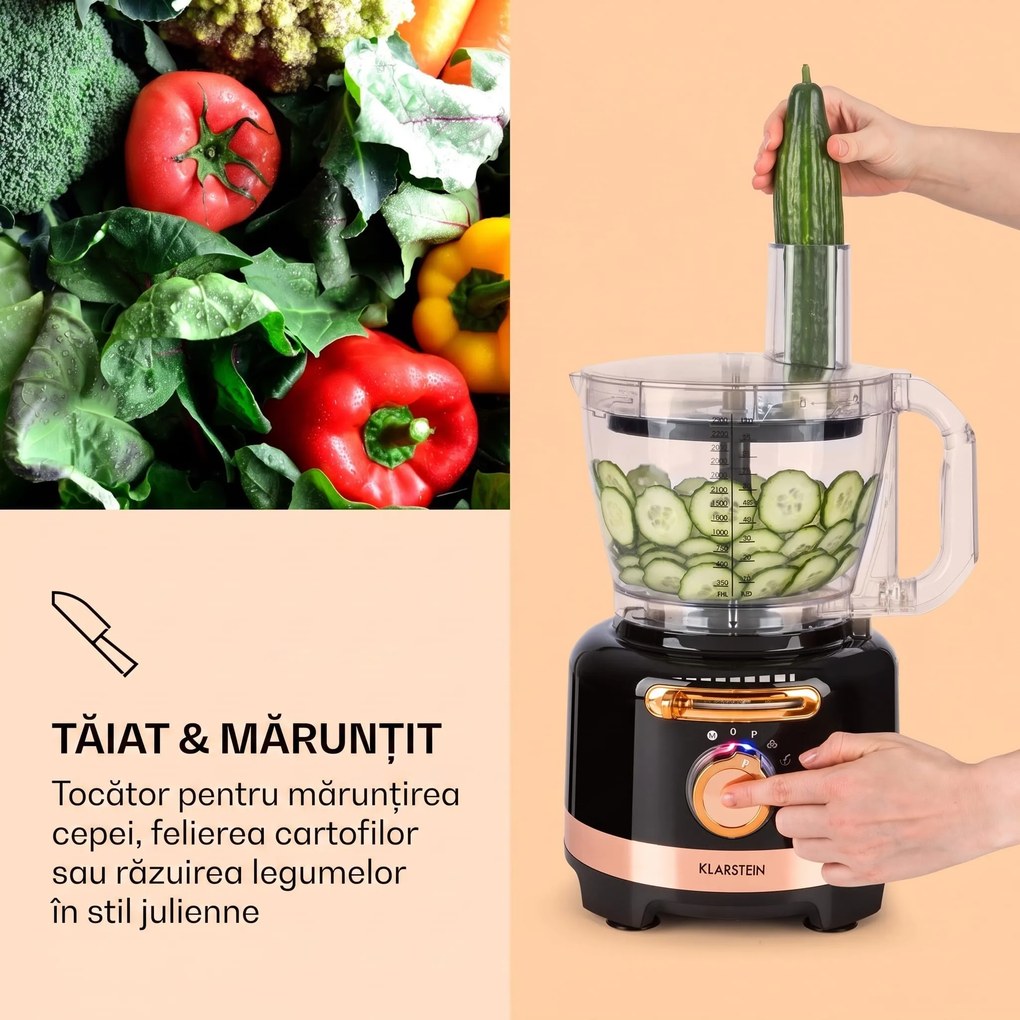Klarstein Luca, mixer multifuncțional, 1000 W, 3 L, setare viteză continuă, 6 moduri