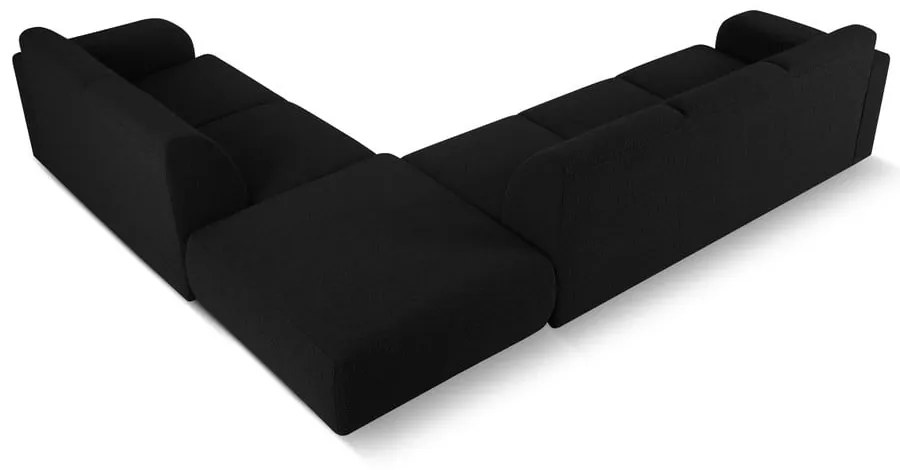 Colțar negru cu tapițerie din stofă bouclé (colț dreapta) Molino – Micadoni Home
