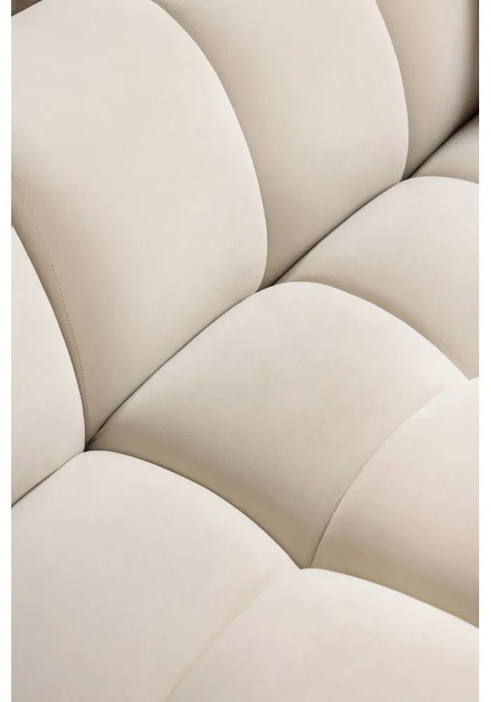 Canapea crem cu tapițerie din catifea 225 cm Cube – Bonami Selection