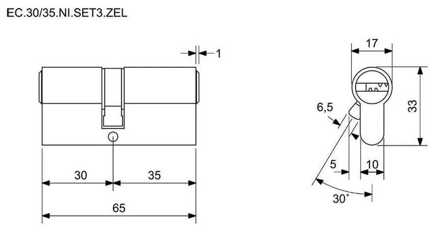 Inserție de construcție EC 30/35.SET3 pentru închidere comună (3 buc), verde