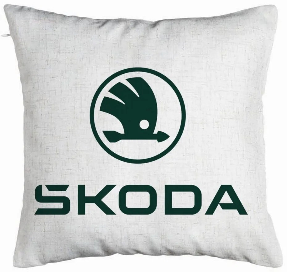 Perna Decorativa, Model Skoda, 40x40 cm, Alb Murdar, Husa Detasabila, Burduf