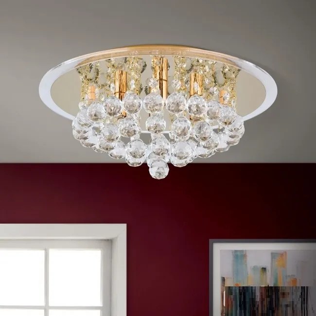Plafoniera eleganta cristal K9 diam. 38cm Gloria DLU 2378/4/38 gold OR