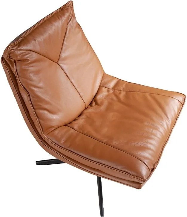 Fotoliu pivotant tapitat cu piele George Earth Clay