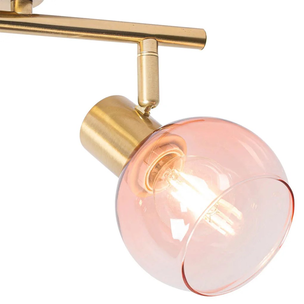 Spot de tavan inteligent auriu cu sticlă roz incluzând 2 Wifi P45 - Vidro
