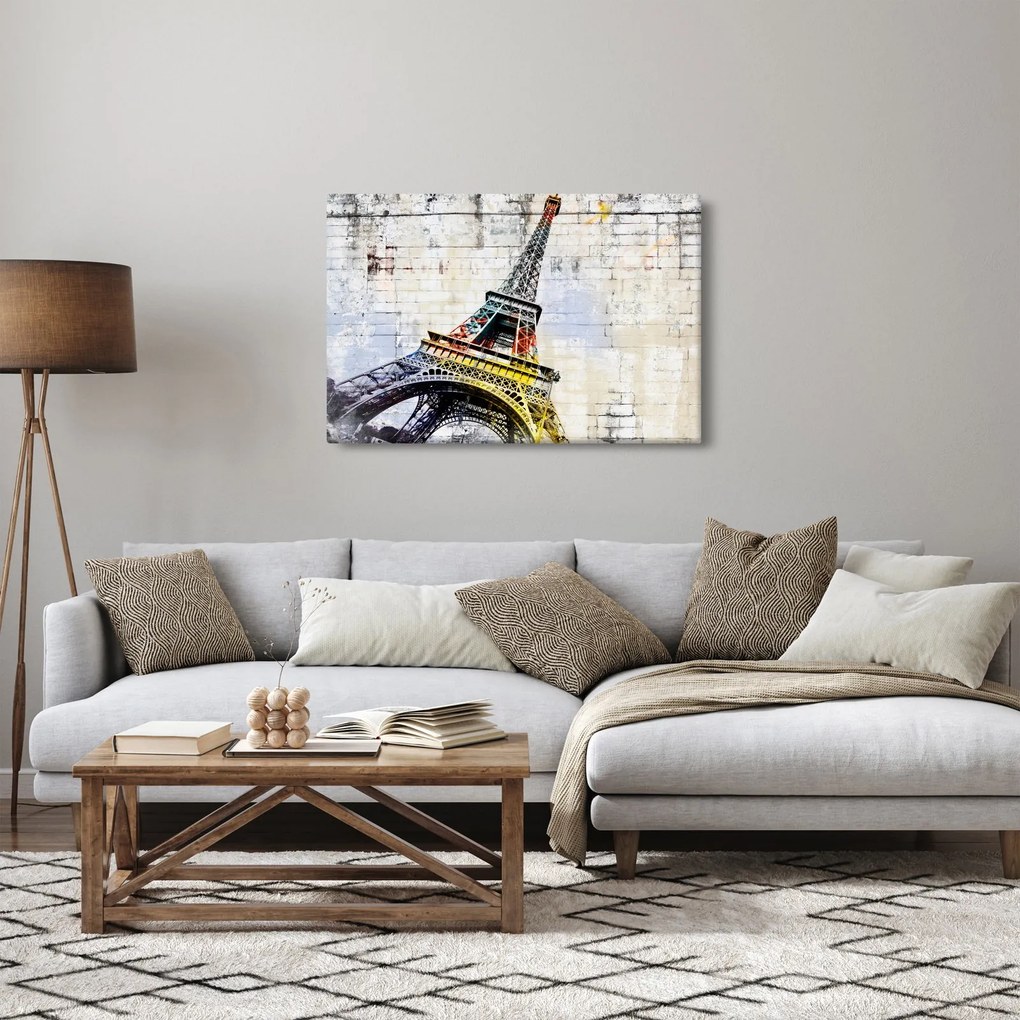 Tablou - Arta digitală a Turnului Eiffel (90x60 cm)