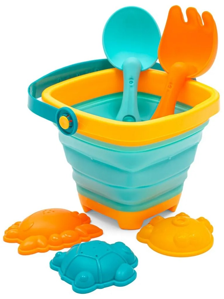 Baby Mix Găleată pliabilă cu nisip și jucării cuapă, 5 buc