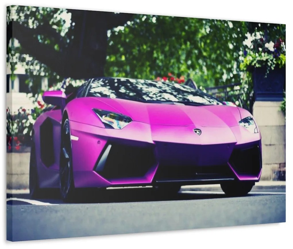 Tablou Canvas Purple Lambourghini 60x40 cm