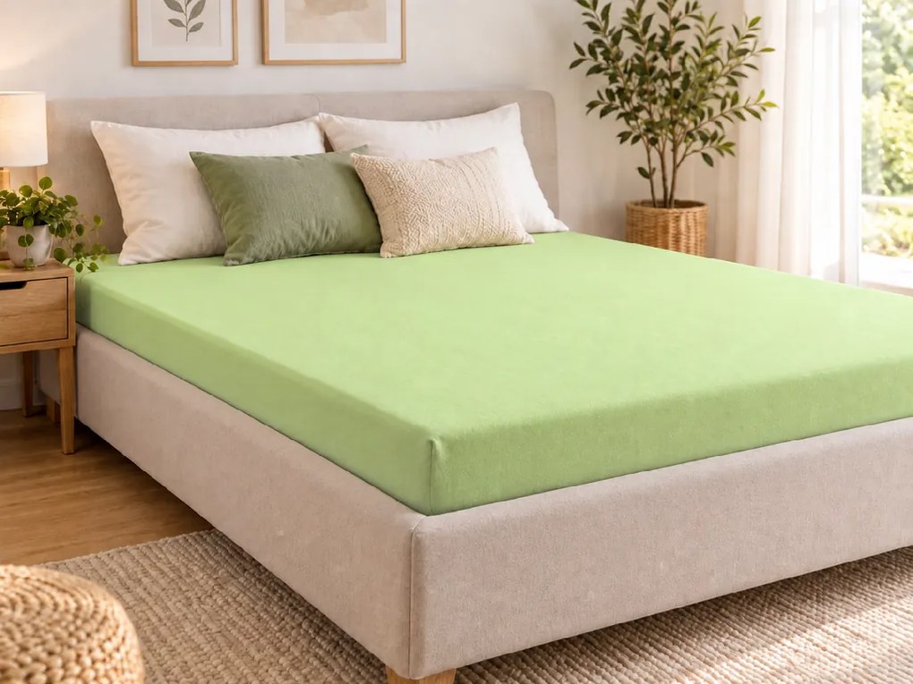 Cearsaf Jersey EXCLUSIVE verde deschis 90 x 200 cm