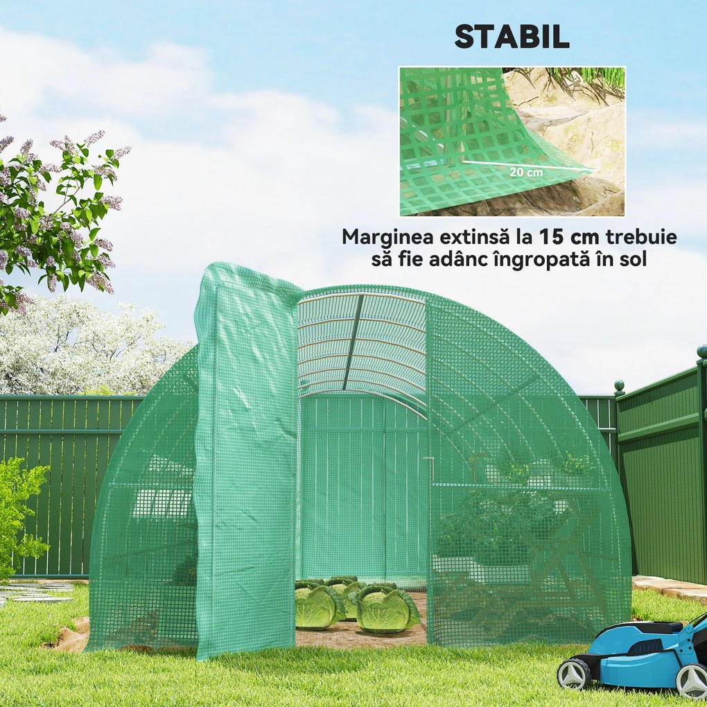 Outsunny Sera de Gradina sera Tunel sera pentru Cultivare Plantelor, legumelor, fructelor din PE | Aosom Romania