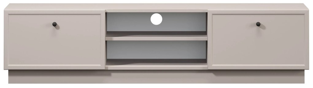 Comodă TV Lorini 150 cm cu sertare - culoare cașmir / mânere negre