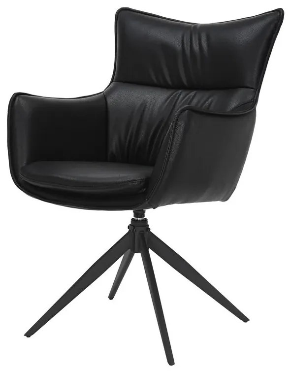 Set de 2 scaune pivotante VOGUE piele sintetica neagra