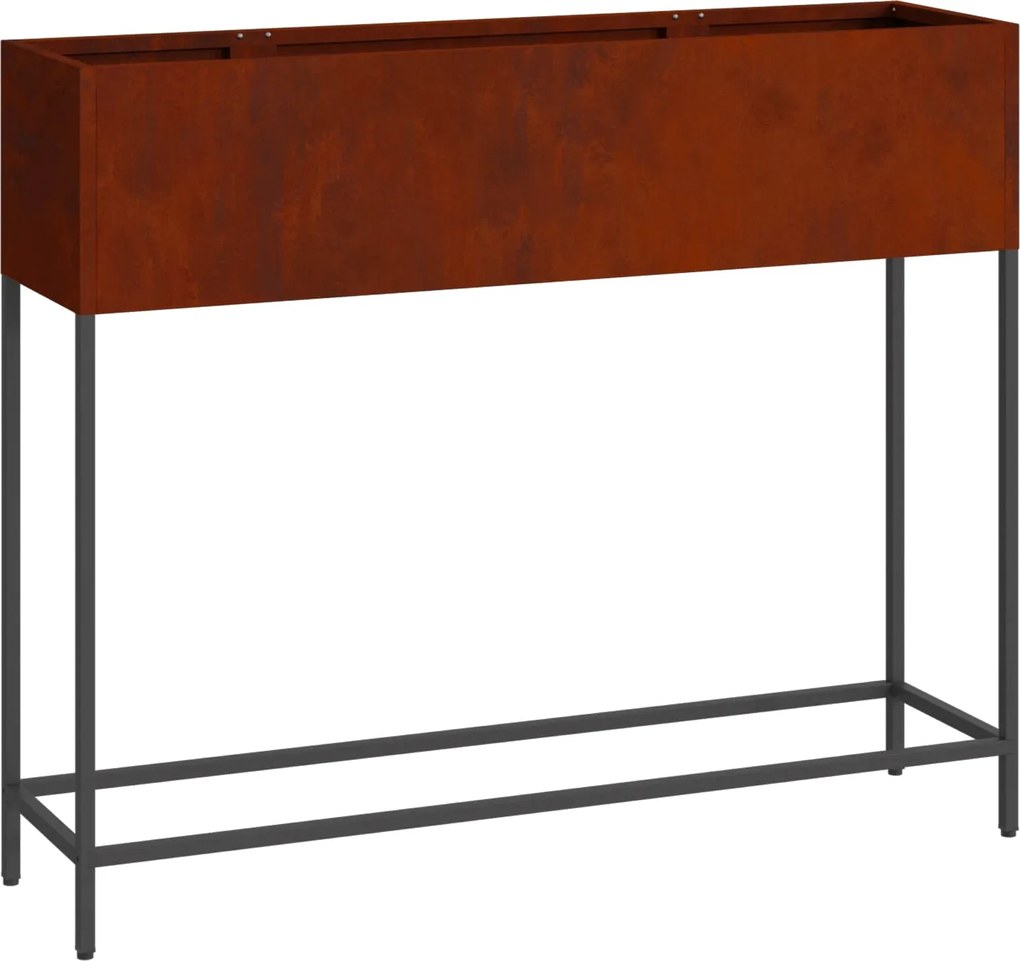 vidaXL Ghiveci ridicat pentru grădină Ruginit 100 x 26 x 82 cm