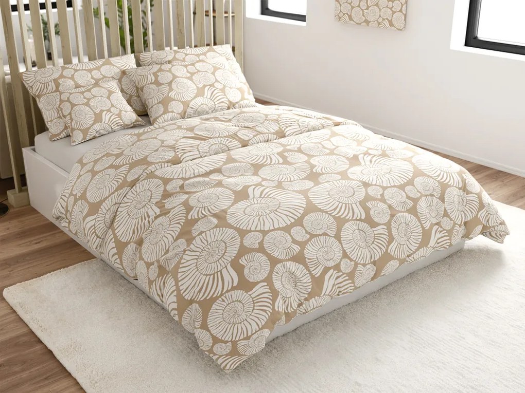 Lenjerie de pat din microfibra SNAIL SHELL maro Dimensiune lenjerie de pat: 2 buc 70 x 90 cm | 200 x 220 cm