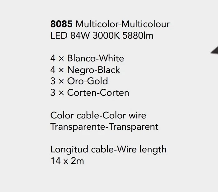 Lustra cu 14 pendule LED design modern minimalist CALA multicolor