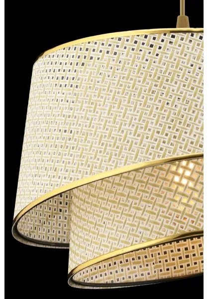 Pendul BARETTE pe cablu, 1xE27/60W/230V, crem/auriu