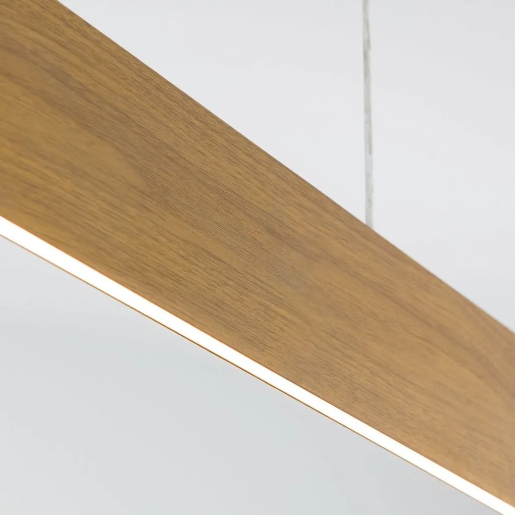 Lustra LED suspendata iluminat ambiental up/down GIDEON lemn