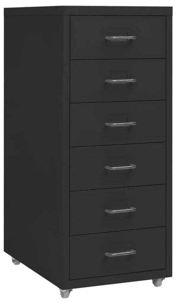 vidaXL Fișet mobil, negru, 28x41x69 cm, metal