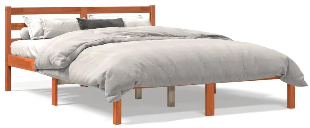 844141 vidaXL Cadru de pat, maro ceruit, 140x190 cm, lemn masiv de pin