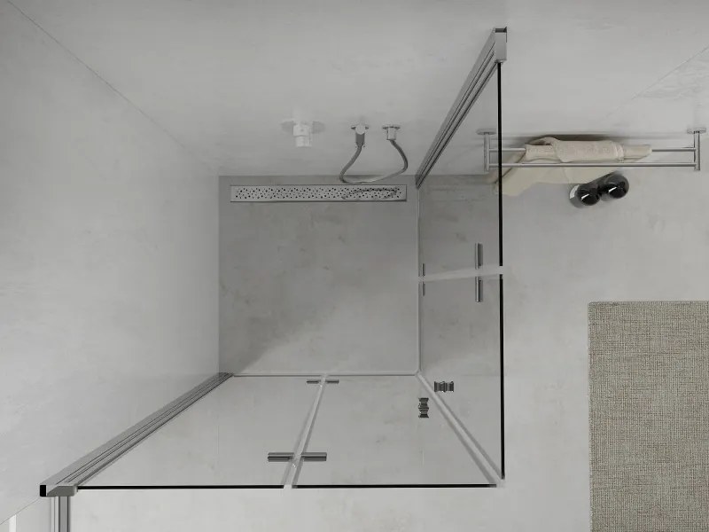 Mexen Lima Duo cabină de duș pliabilă 90 x 90 cm, transparentă, crom - 856-090-090-02-00