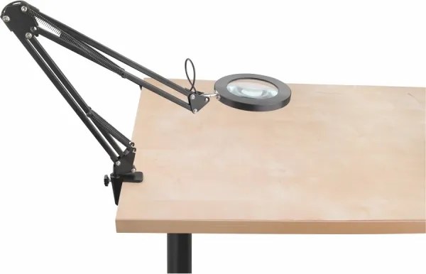 Lampă LED dimabilă de masă cu lupă Extol LED/8W/5V 2900/4500/7500K negru