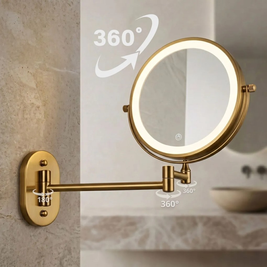 Oglindă LED Glow Old Gold