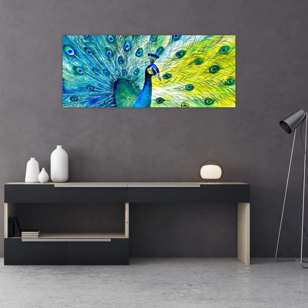 Tablou - Păun (120x50 cm)