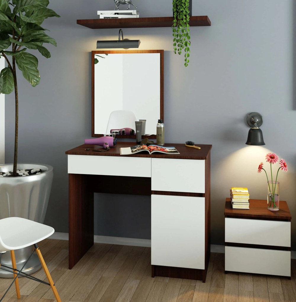 Masă de toaletă Pritha (wenge + alb). 1070909